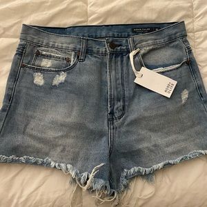 Denim Collab high rise shorts